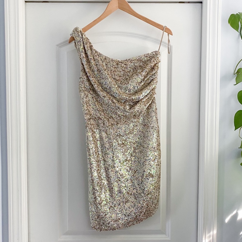 AllSaints silver sequin dress, UK 10/ US 6